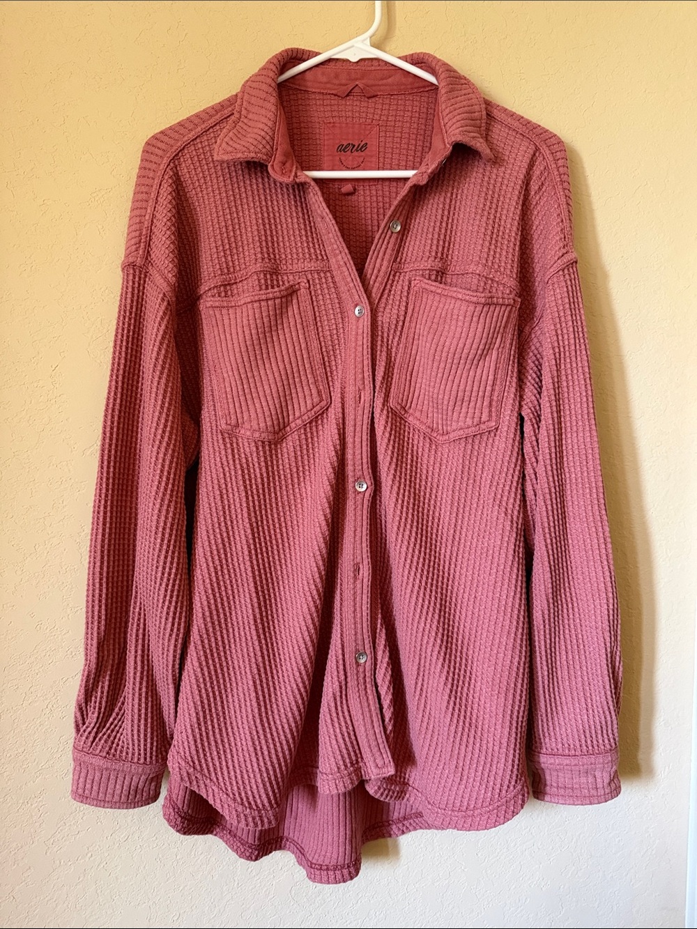 Aerie lumber Jane waffle shirt